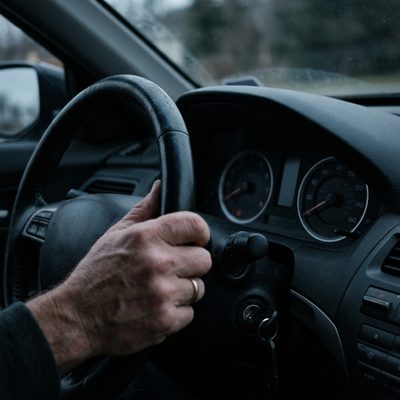Dark car dashboard with no response when key is turned